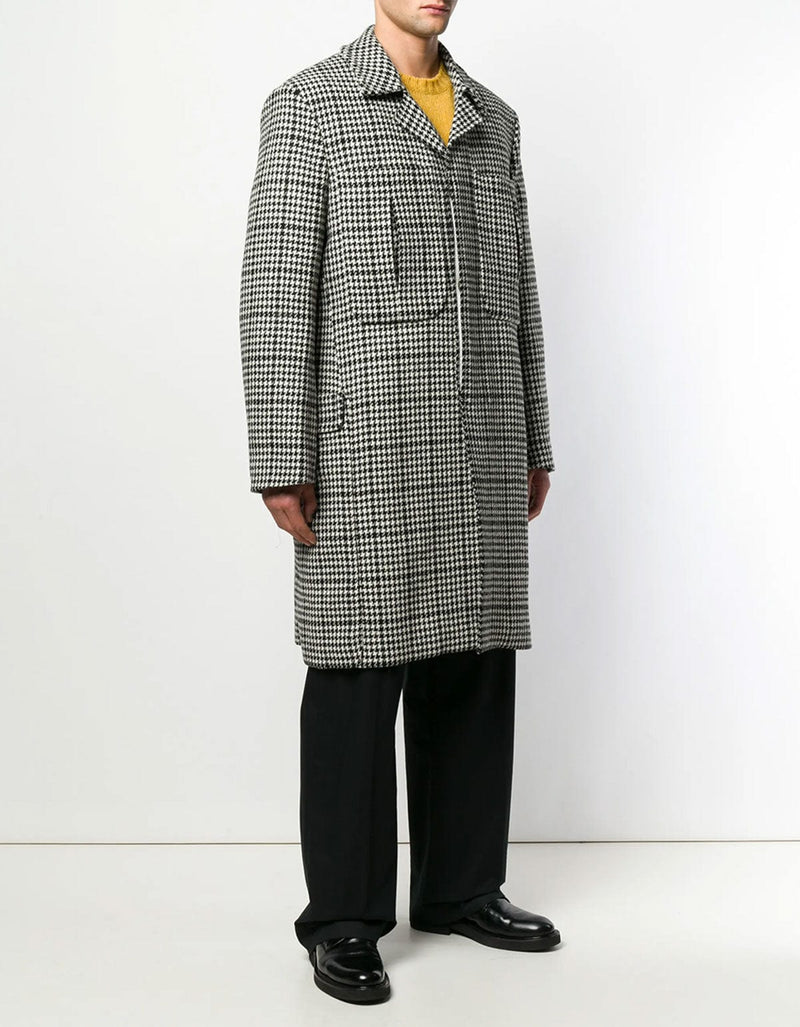 Raf Simons Houndstooth Check Wool Coat