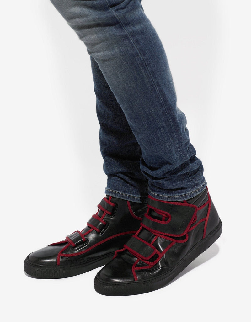 Raf Simons Black High Top Trainers with Highlights - AW16
