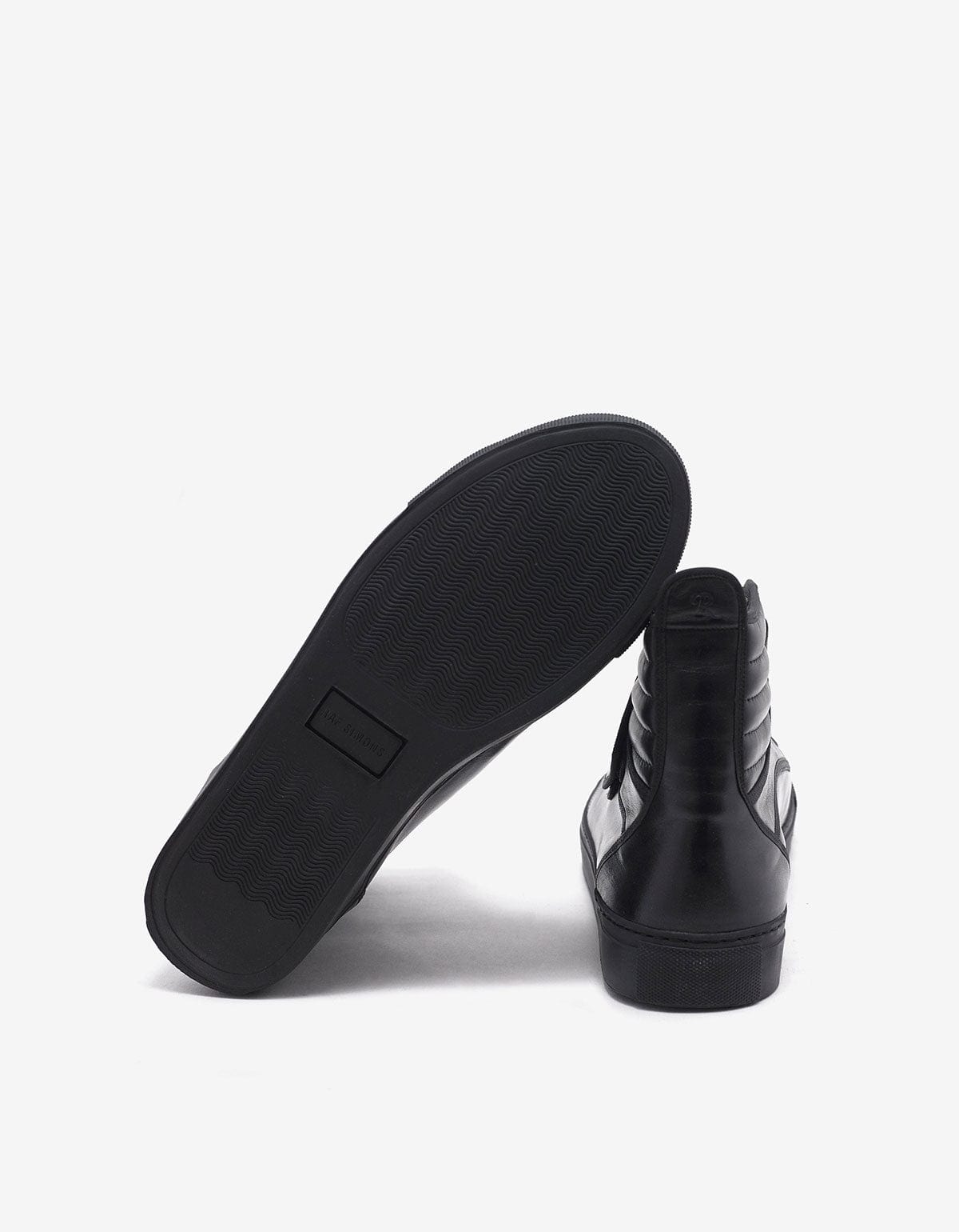 Raf Simons Black Velcro Strap High Top Trainers - SS17