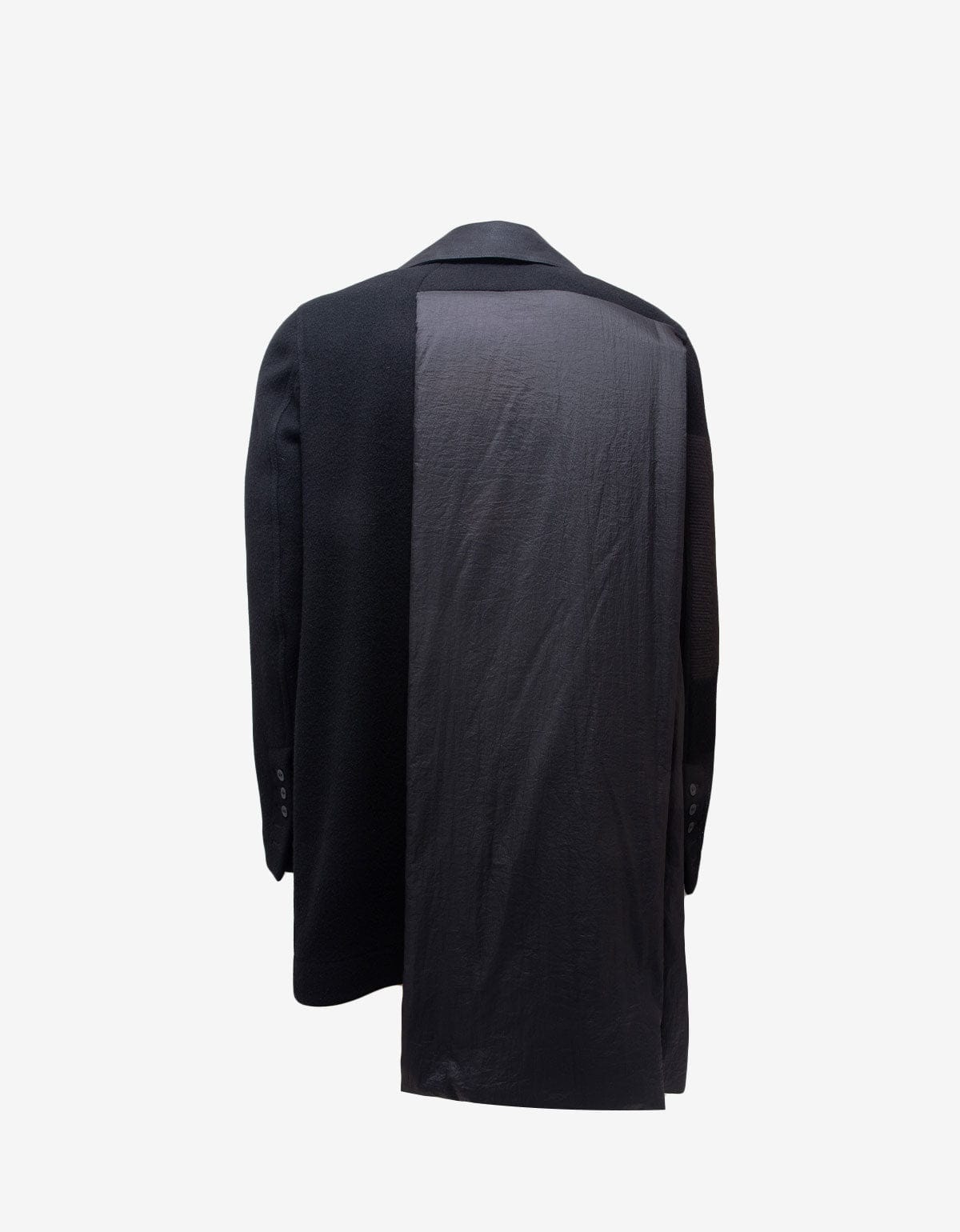Rick Owens Black Wool Caped Peacoat