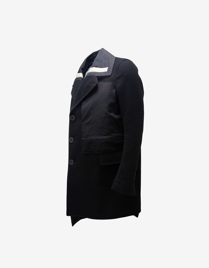 Rick Owens Black Wool Caped Peacoat - AW15