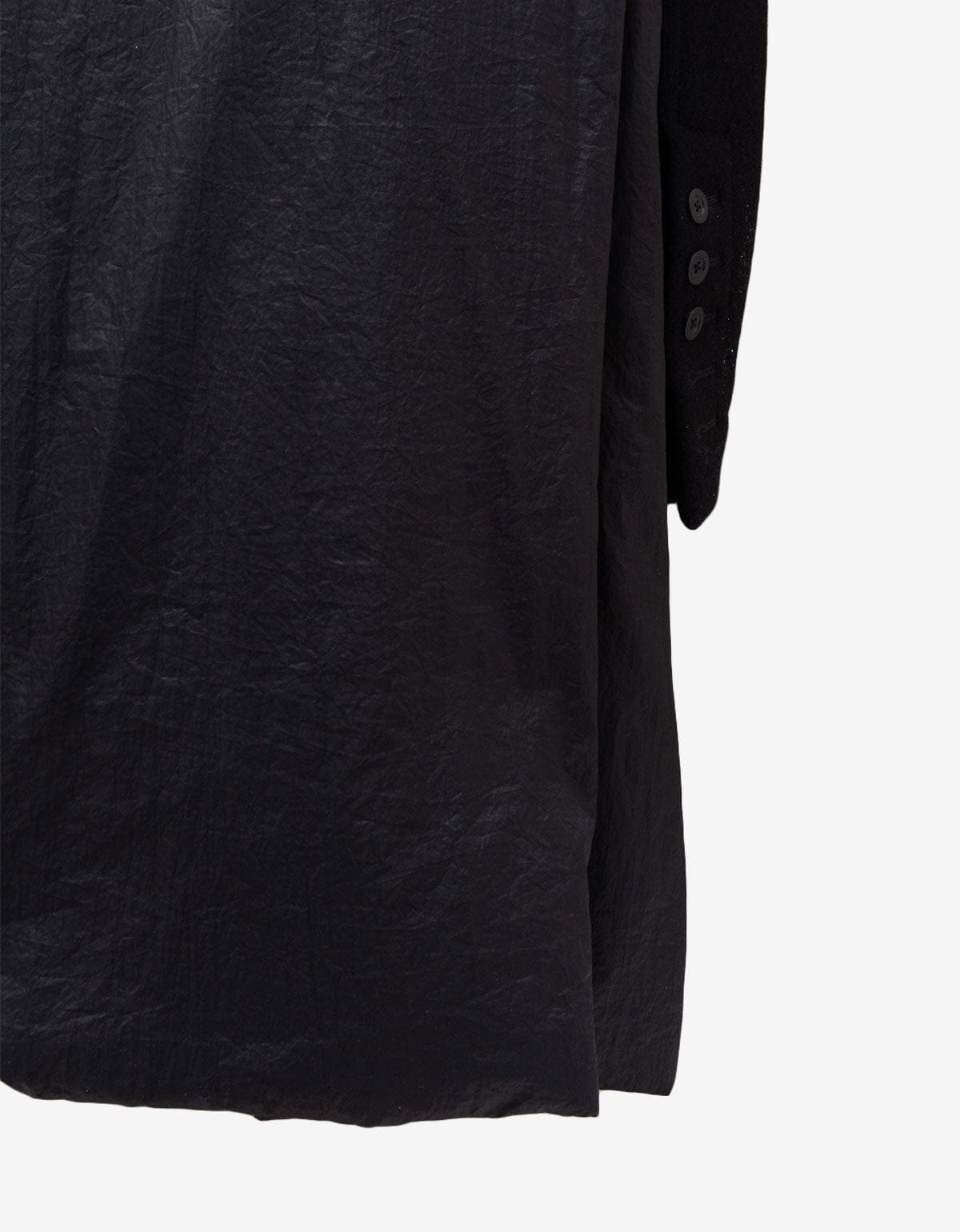 Rick Owens Black Wool Caped Peacoat - AW15