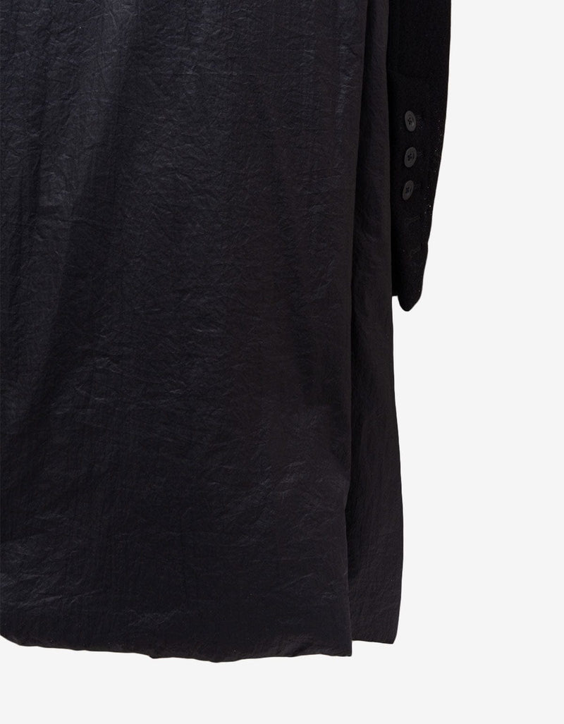 Rick Owens Black Wool Caped Peacoat - AW15