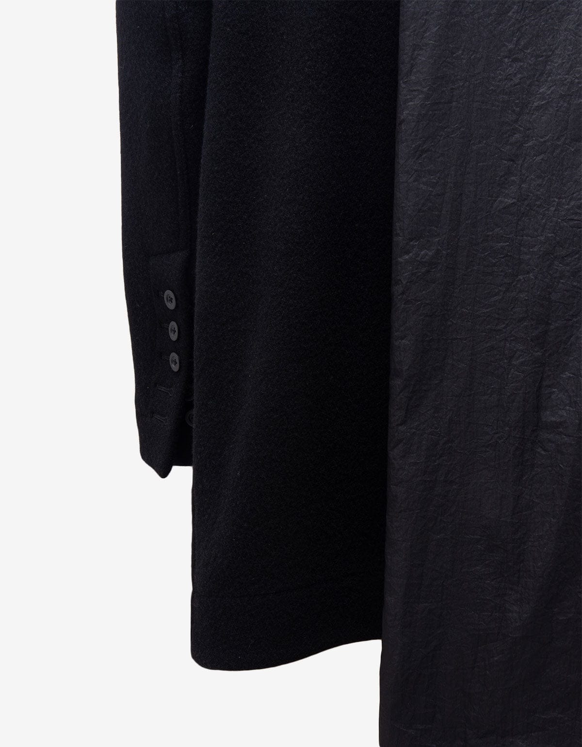 Rick Owens Black Wool Caped Peacoat - AW15