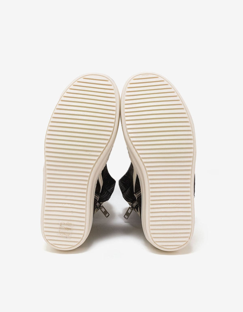 Rick Owens Geobasket Laser-Cut Leather High Top Trainers - AW15