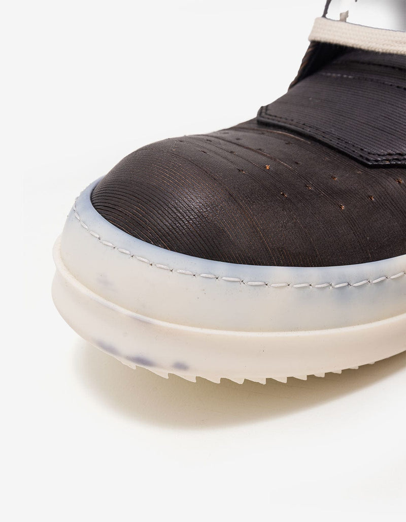 Rick Owens Geobasket Laser-Cut Leather High Top Trainers - AW15