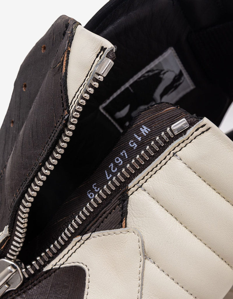 Rick Owens Geobasket Laser-Cut Leather High Top Trainers - AW15