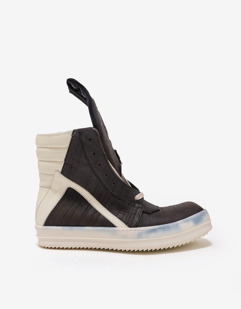 Rick Owens Geobasket Laser-Cut Leather High Top Trainers - AW15