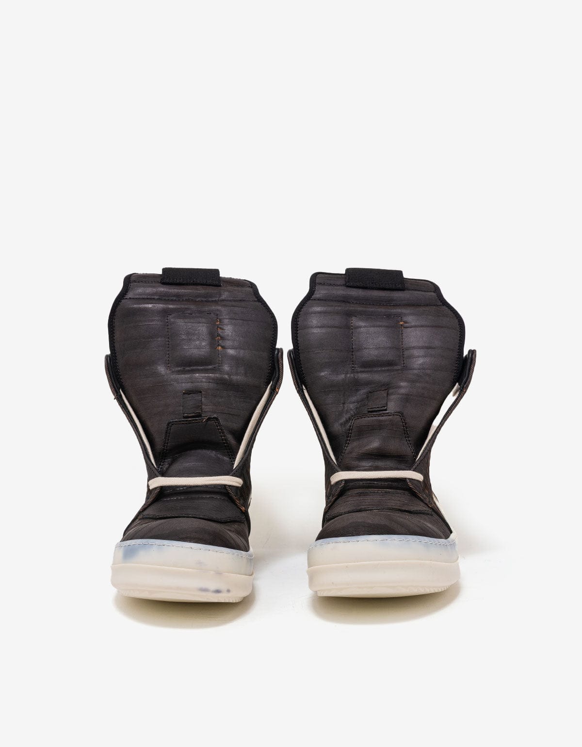Rick Owens Geobasket Laser-Cut Leather High Top Trainers - AW15