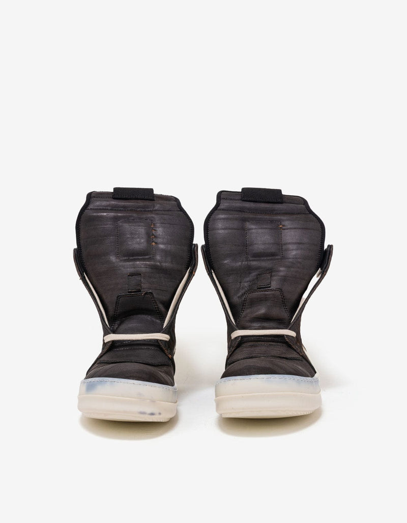 Rick Owens Geobasket Laser-Cut Leather High Top Trainers - AW15