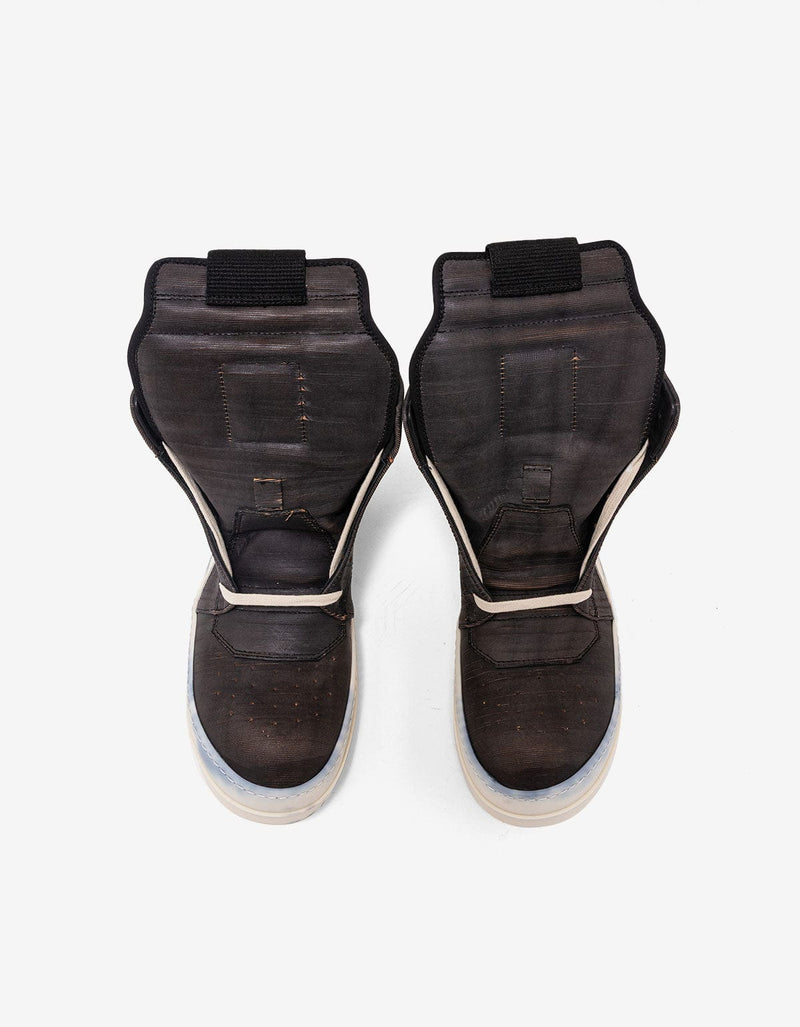 Rick Owens Geobasket Laser-Cut Leather High Top Trainers - AW15