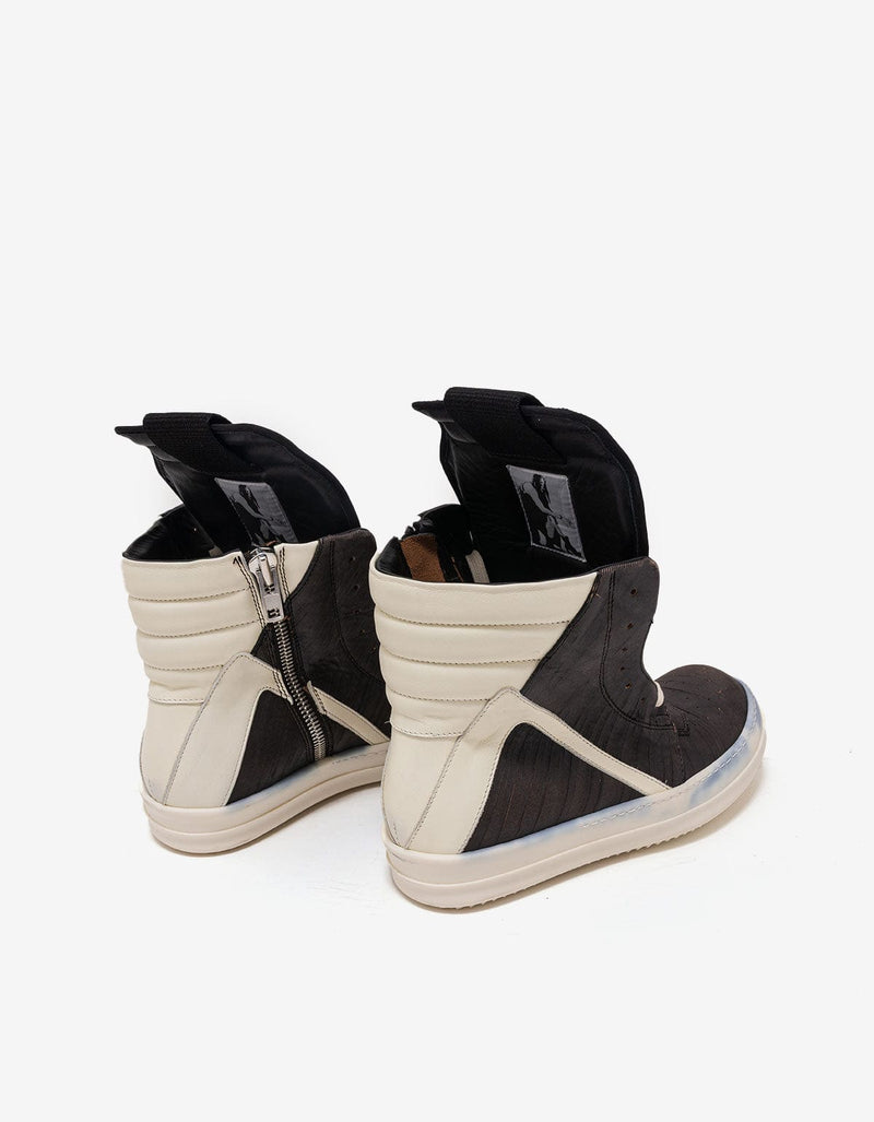 Rick Owens Geobasket Laser-Cut Leather High Top Trainers - AW15