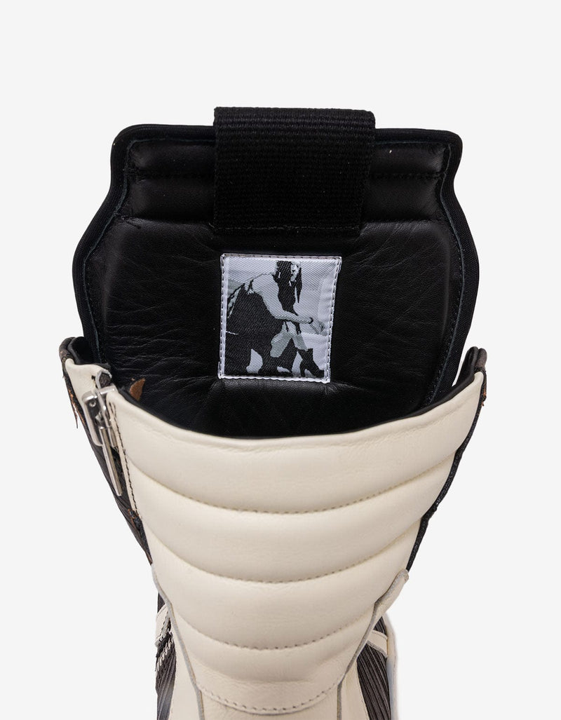 Rick Owens Geobasket Laser-Cut Leather High Top Trainers - AW15