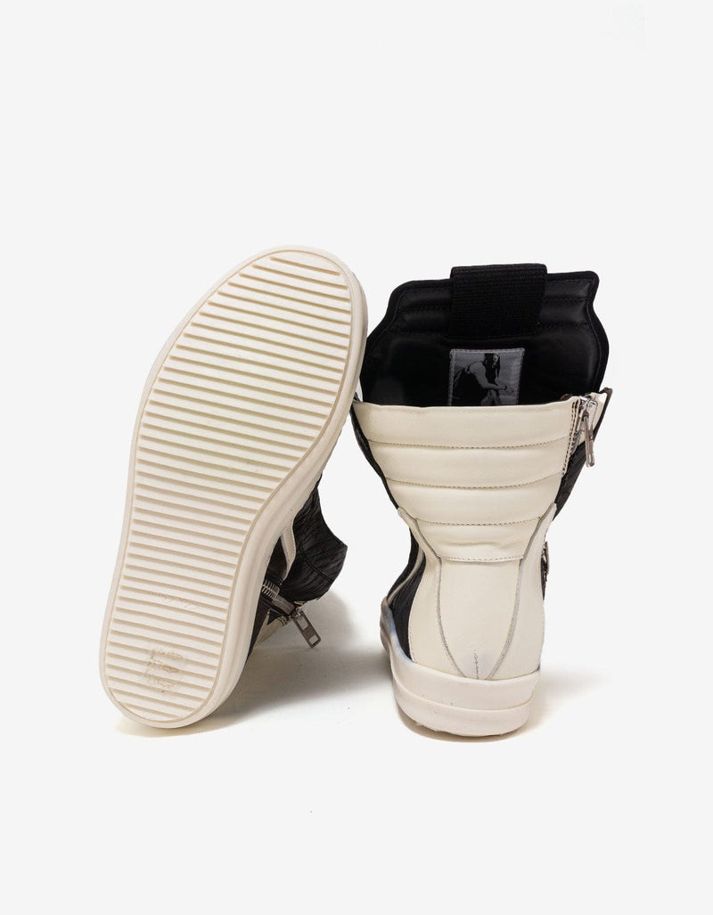 Rick Owens Geobasket Laser-Cut Leather High Top Trainers - AW15
