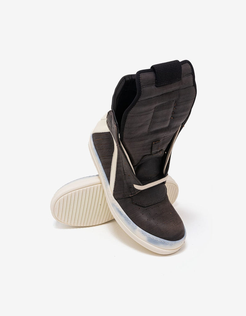 Rick Owens Geobasket Laser-Cut Leather High Top Trainers - AW15