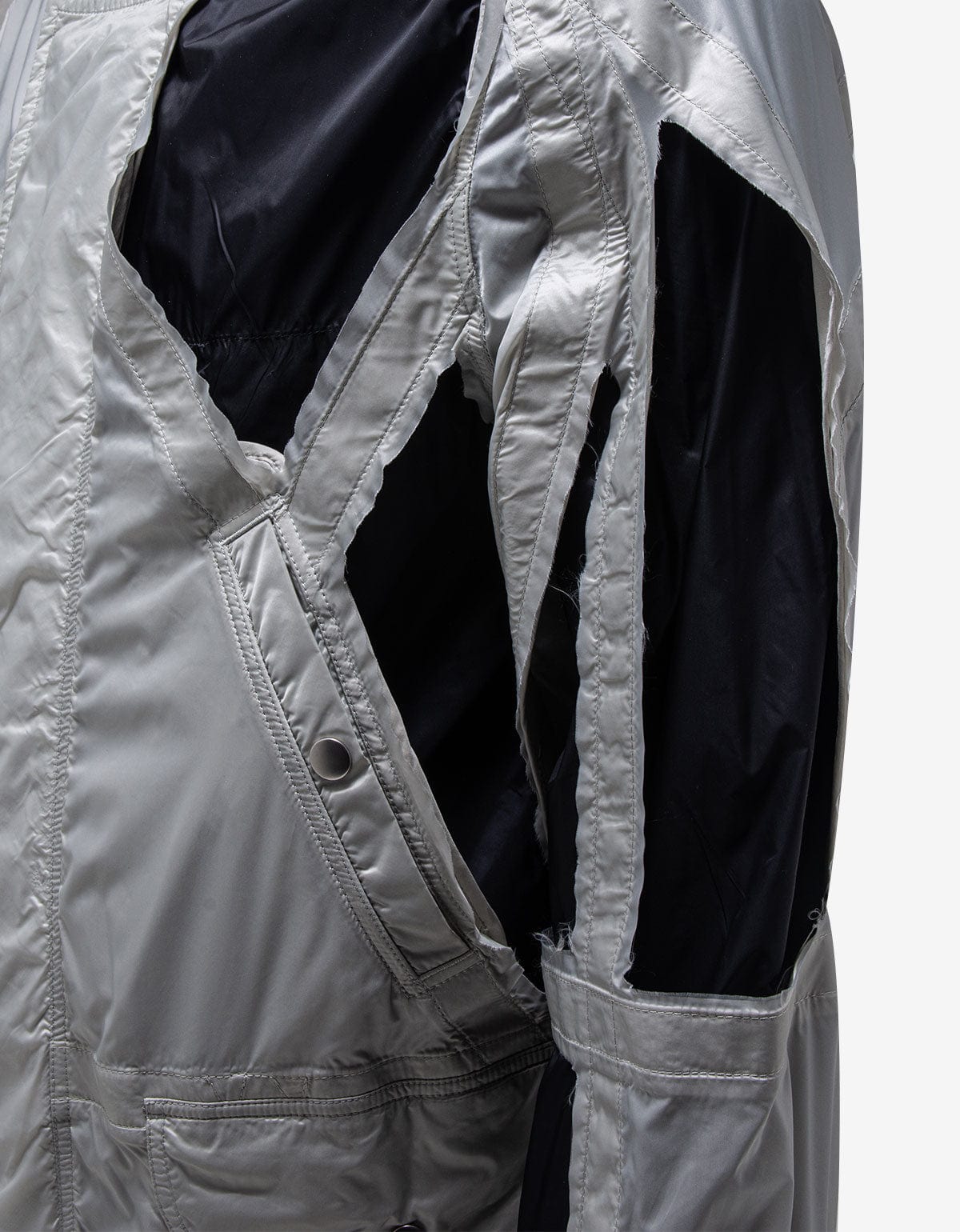 Rick Owens SS19 Rod Cut Out Jacket 黒 Rick Owens Grey Cut-Out Rod Jacket - circa SS19 – Zoo Fashions