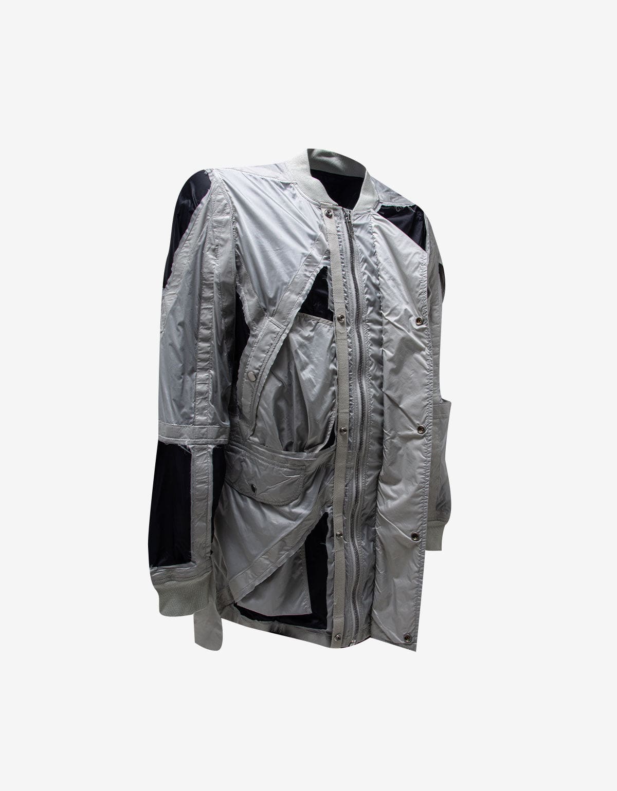Rick Owens Grey Cut-Out Rod Jacket