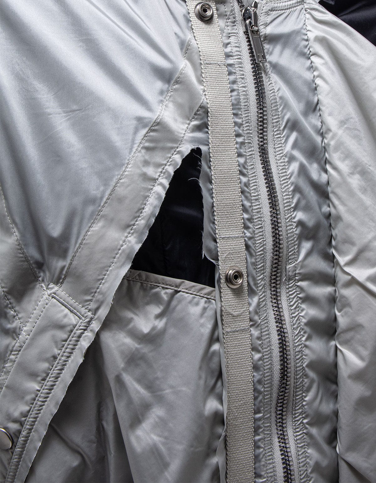 Rick Owens Grey Cut-Out Rod Jacket