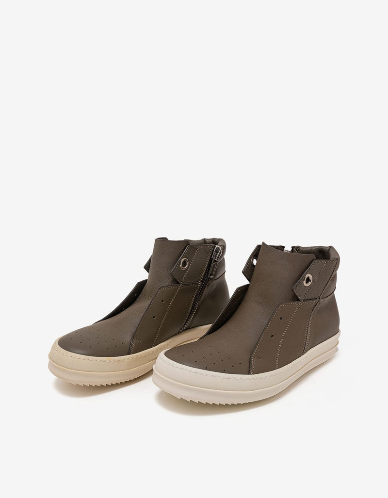 Rick Owens Island Dunk Darkdust Grey Mid High Trainers - AW16