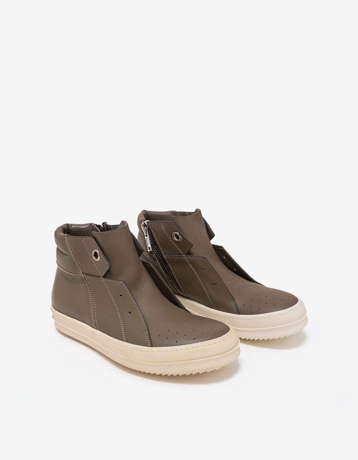 Rick Owens Island Dunk Darkdust Grey Mid High Trainers - AW16