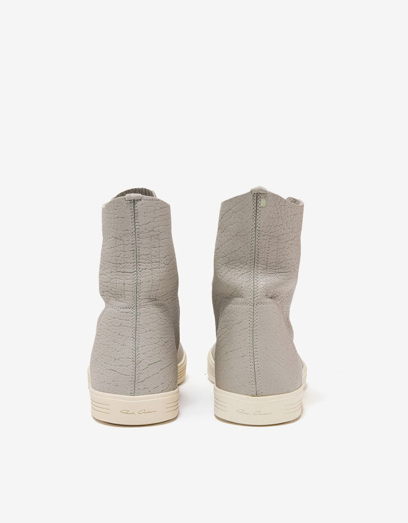Rick Owens Mastosneaks Grey Grain Leather High Top Trainers - AW16