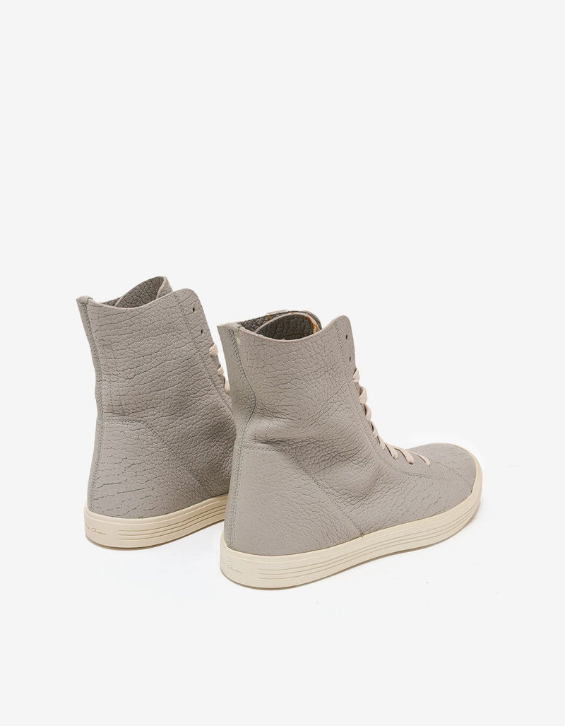Rick Owens Mastosneaks Grey Grain Leather High Top Trainers - AW16
