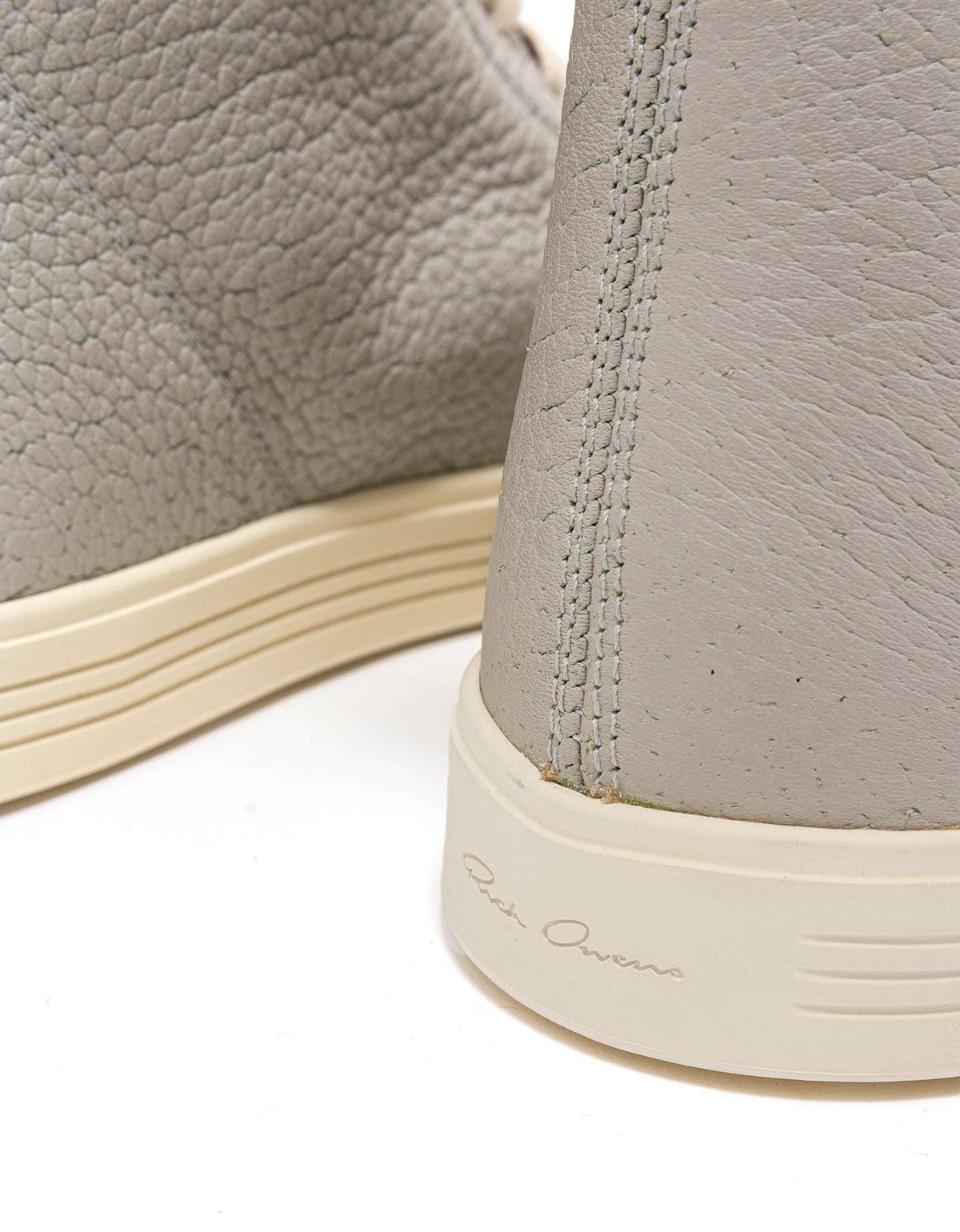 Rick Owens Mastosneaks Grey Grain Leather High Top Trainers