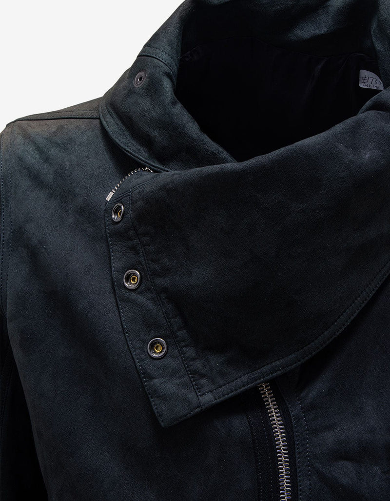 Rick Owens Showtek Passport Blue Leather Jacket 