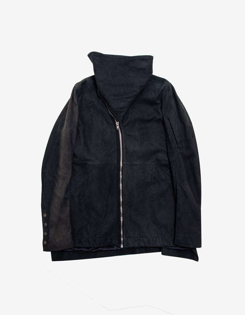 Rick Owens Showtek Passport Blue Leather Jacket 
