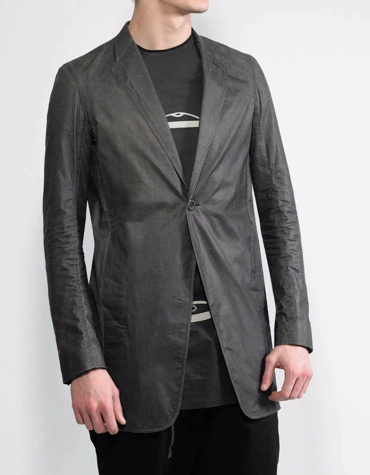 Rick Owens Stravinsky Black Coated Wool Jacket - SS16