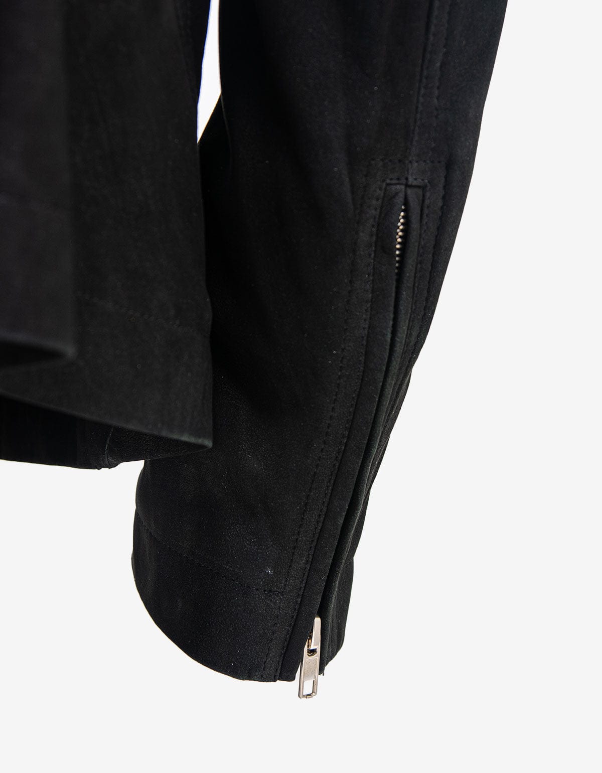 Rick Owens Wrap Bomber Black Leather Jacket - AW15