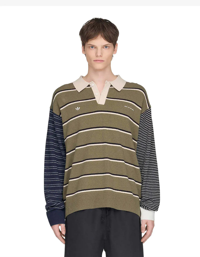 SFTM x Adidas 007 Green Long Sleeve Polo Shirt – mens designer