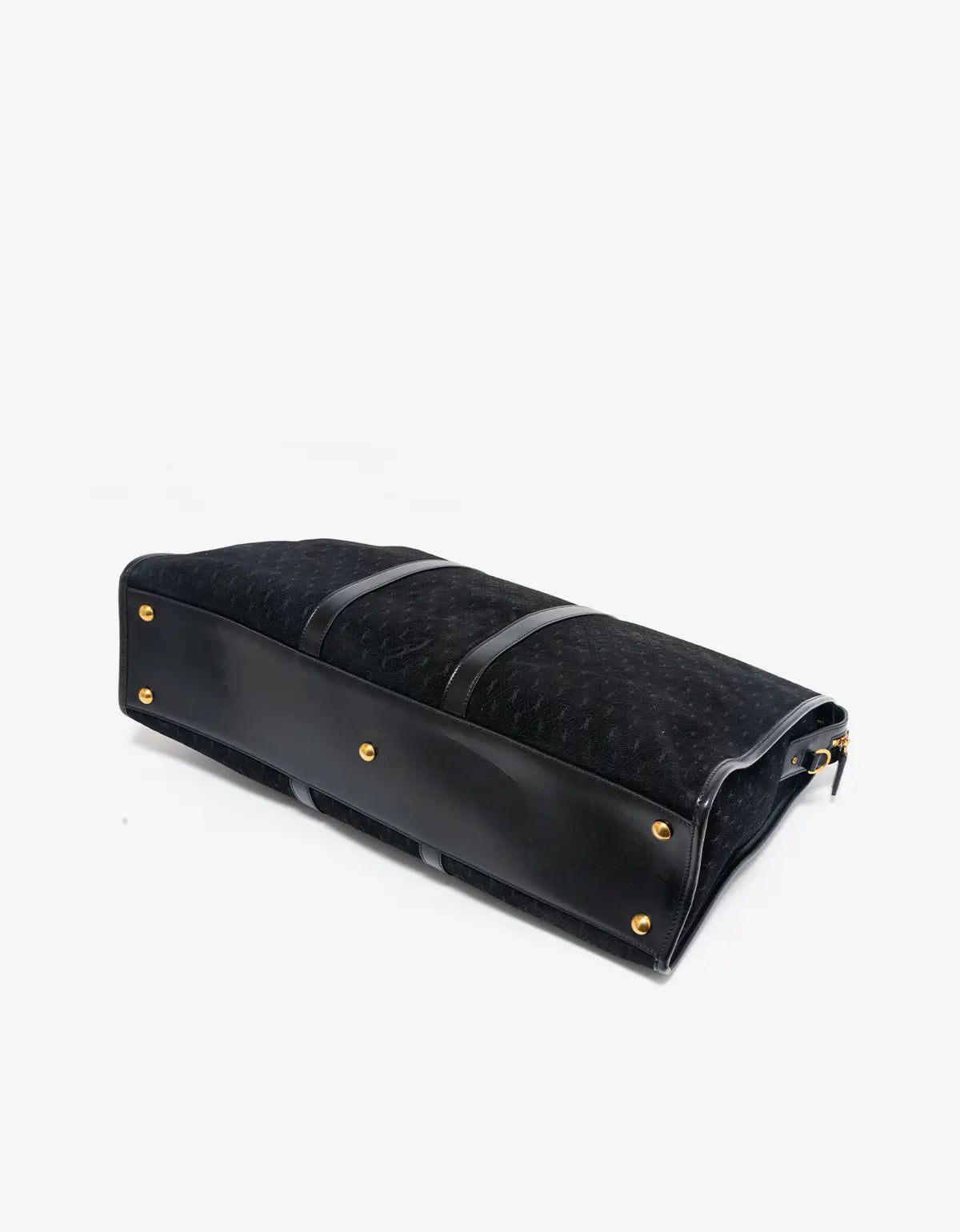 Saint Laurent YSL Black Suede Monogram Duffle Bag