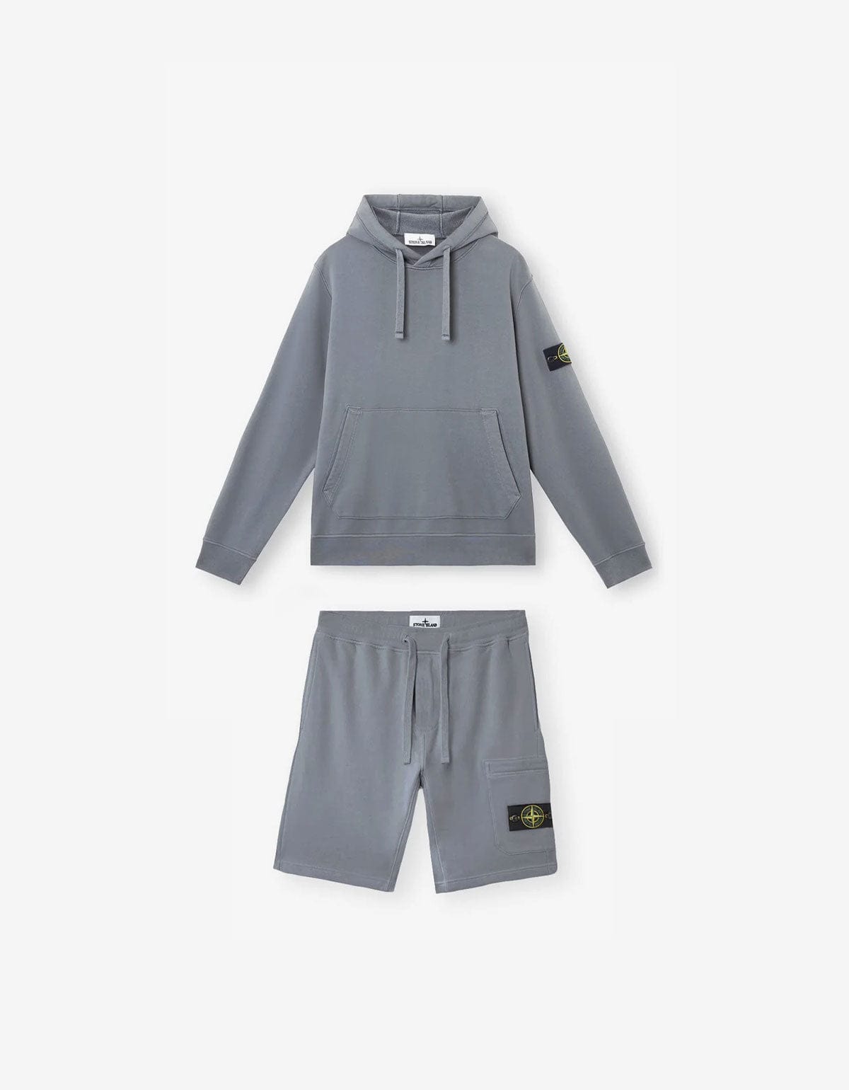 Stone Island Avio Blue Hoodie & Cargo Sweat Shorts