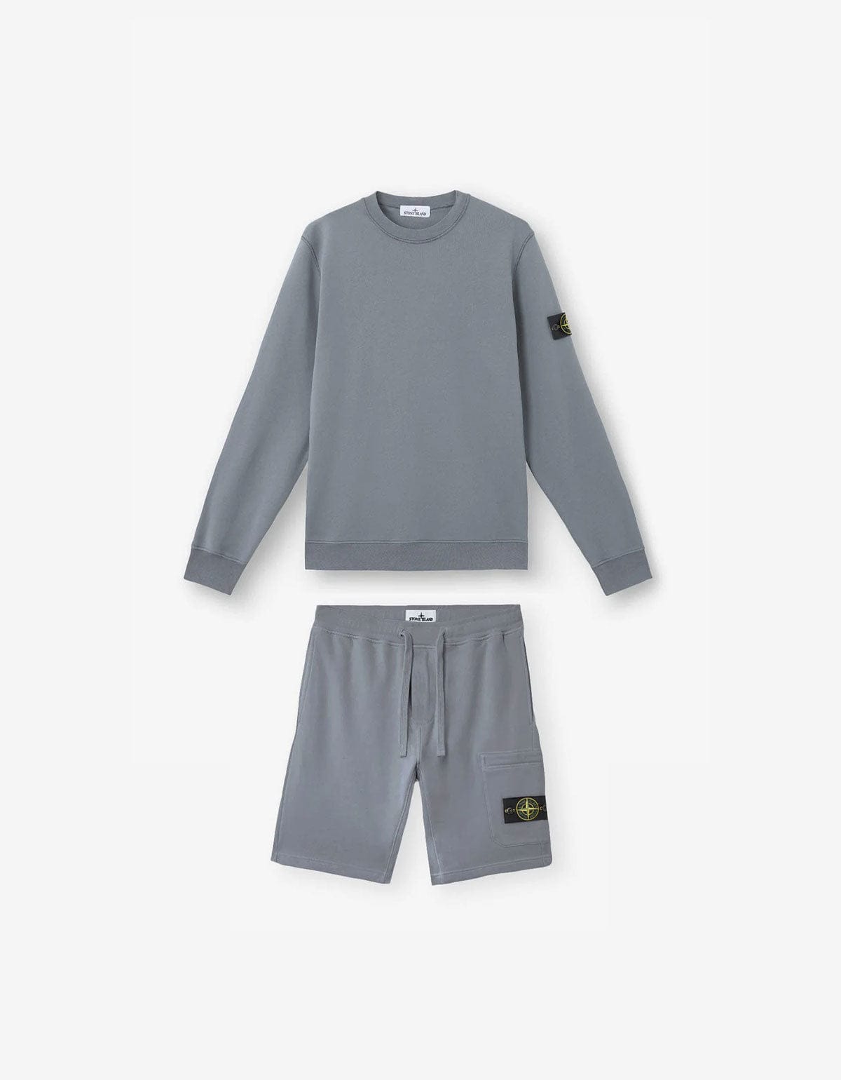 Stone Island Avio Blue Sweatshirt & Cargo Sweat Shorts