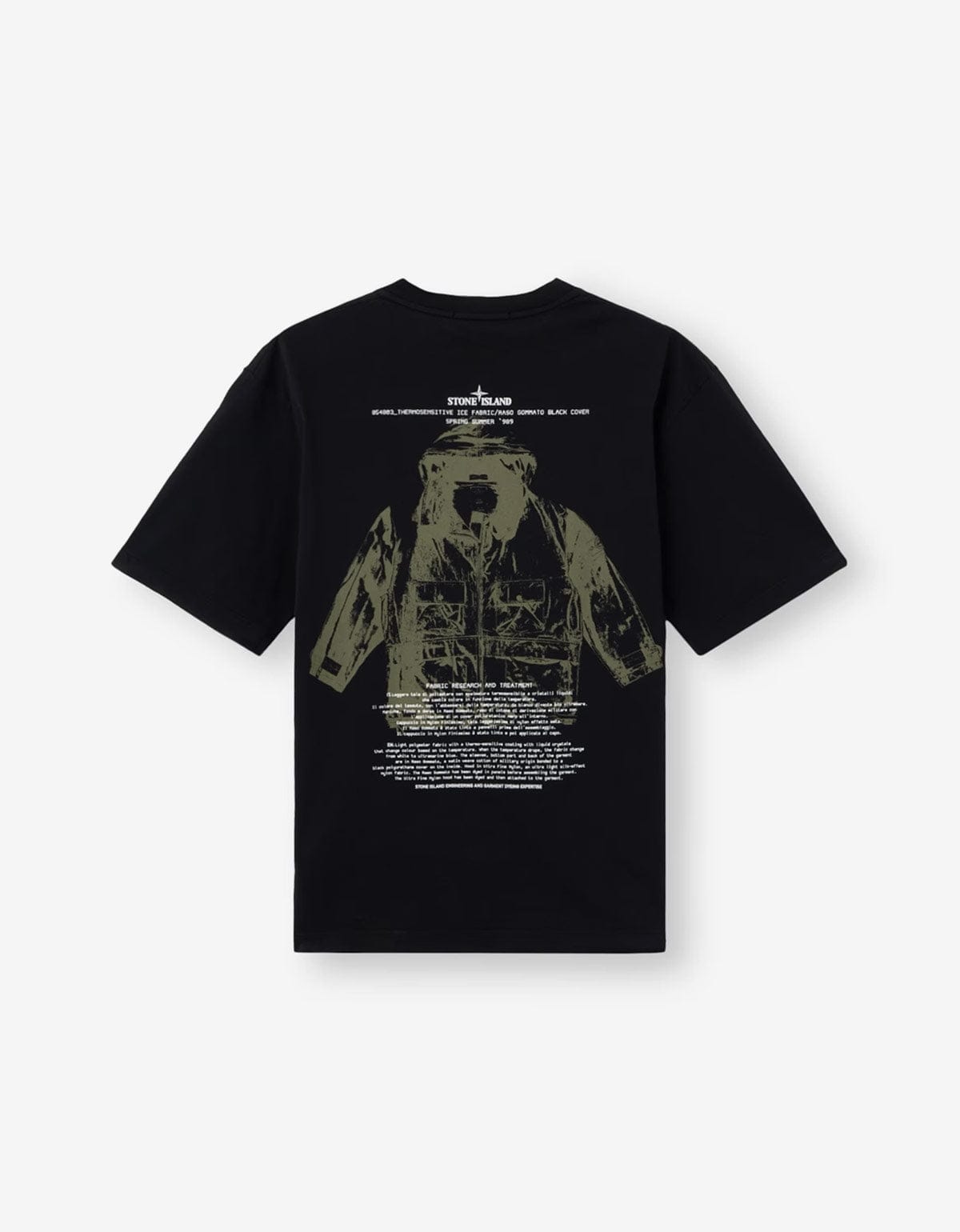 Stone Island Black Archivio Print T-Shirt – mens designer fashion
