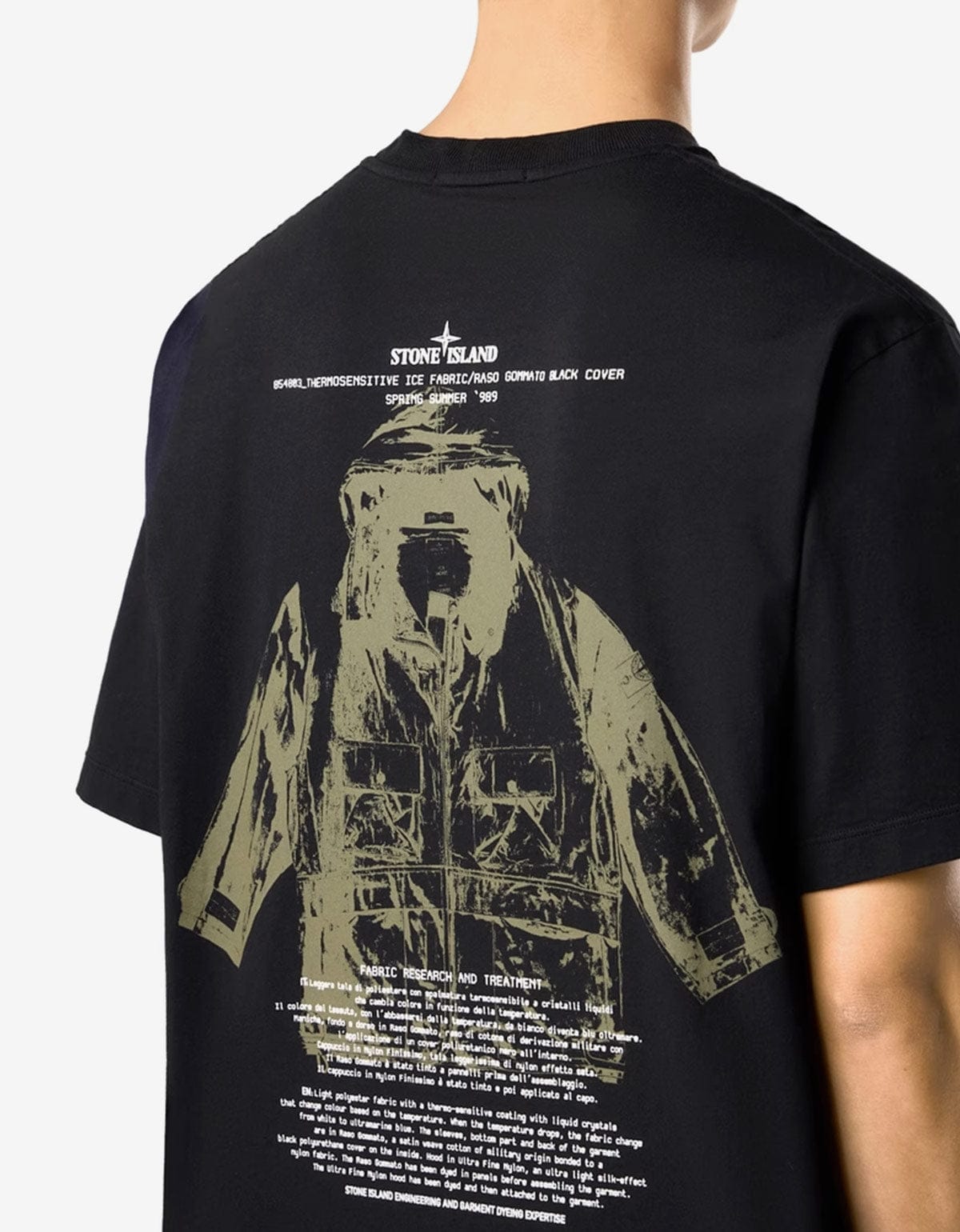 Stone Island Black Archivio Print T-Shirt – mens designer fashion