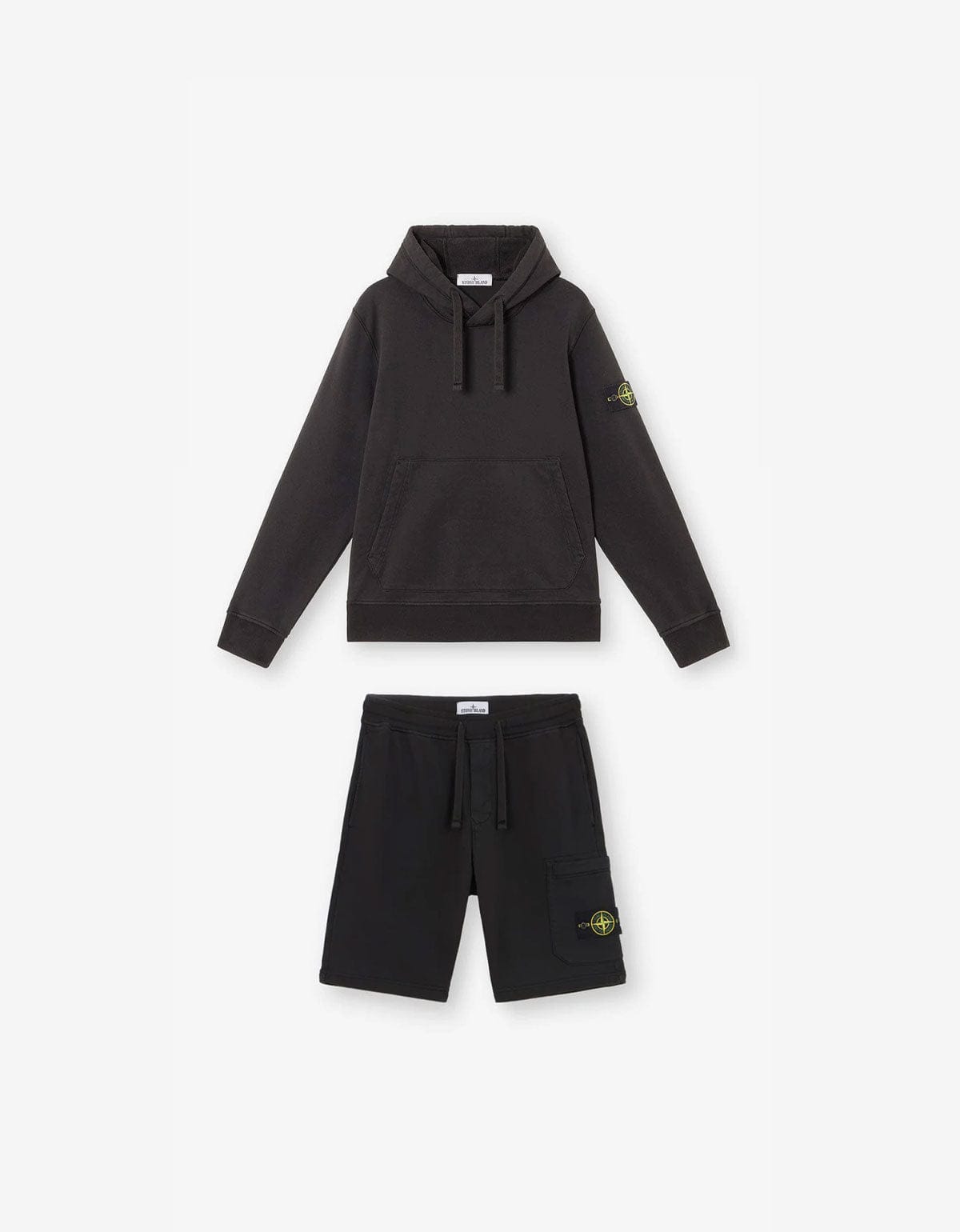 Stone Island Black Compass Hoodie & Sweat Shorts