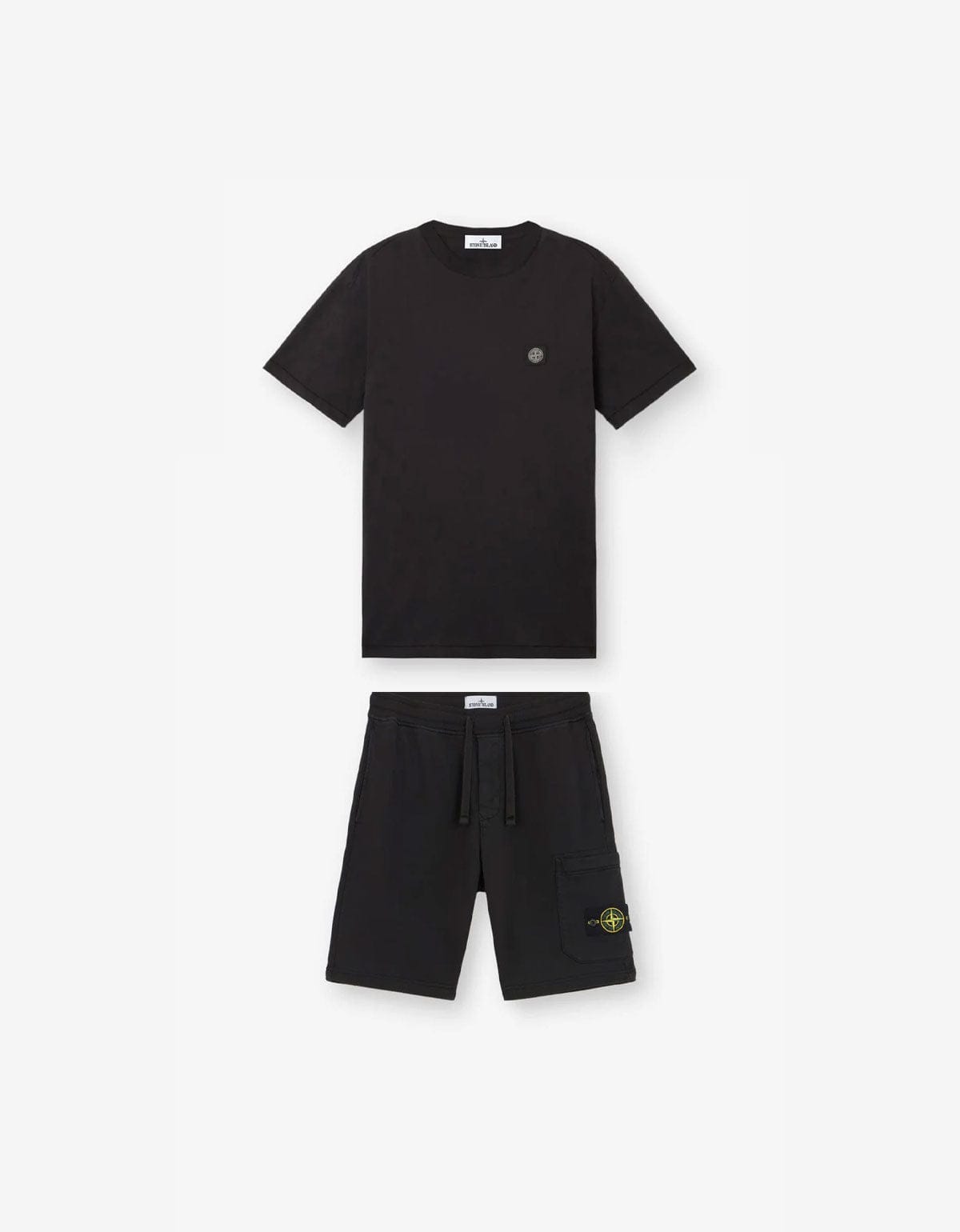 Stone Island Black Compass Logo T-Shirt & Sweat Shorts