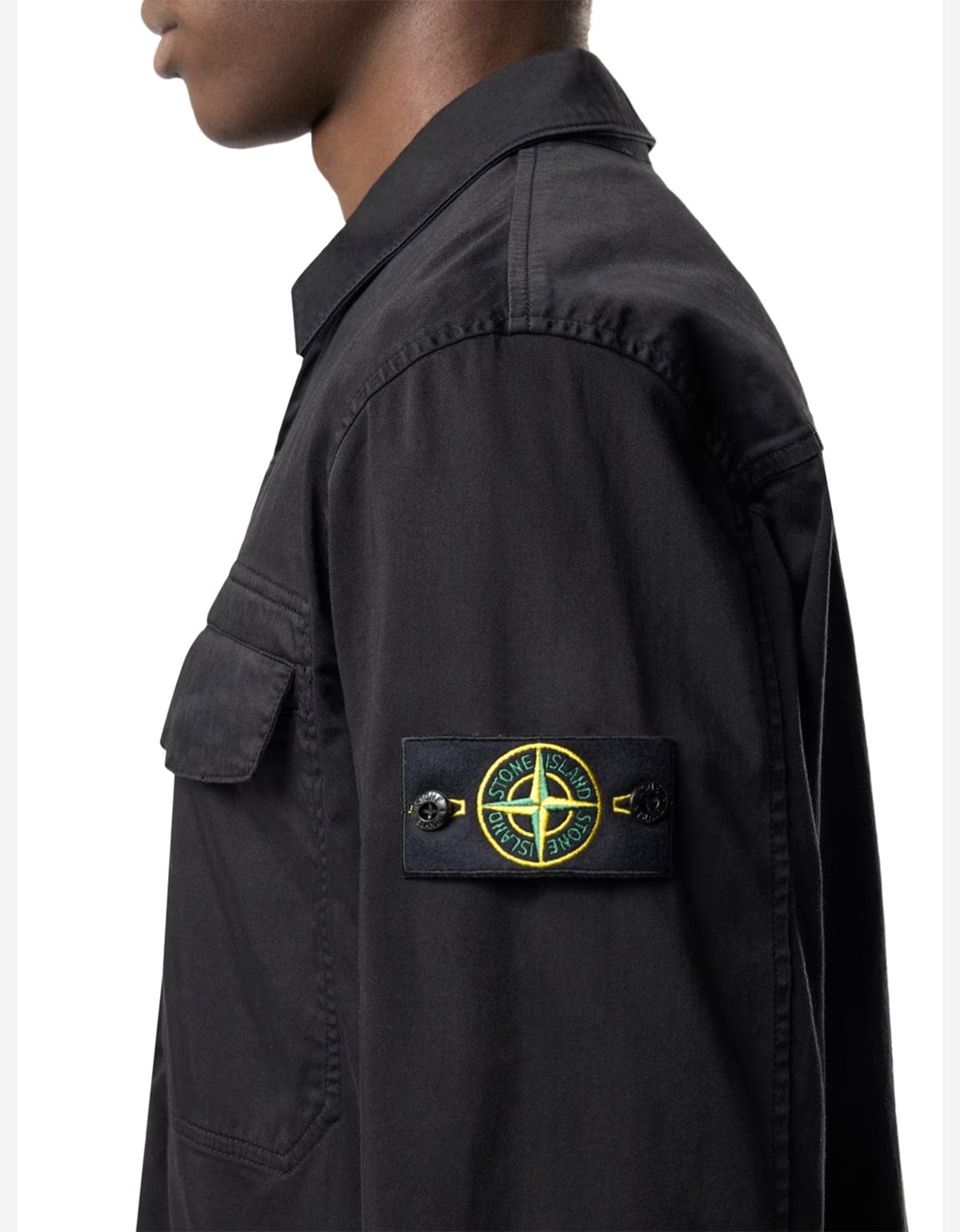 Stone Island Black Cotton Satin Overshirt L1S151200015S0012V0029