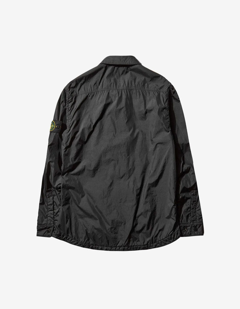 Stone Island Black Crinkle Reps R-NY Overshirt K2S15Q100006 V0029