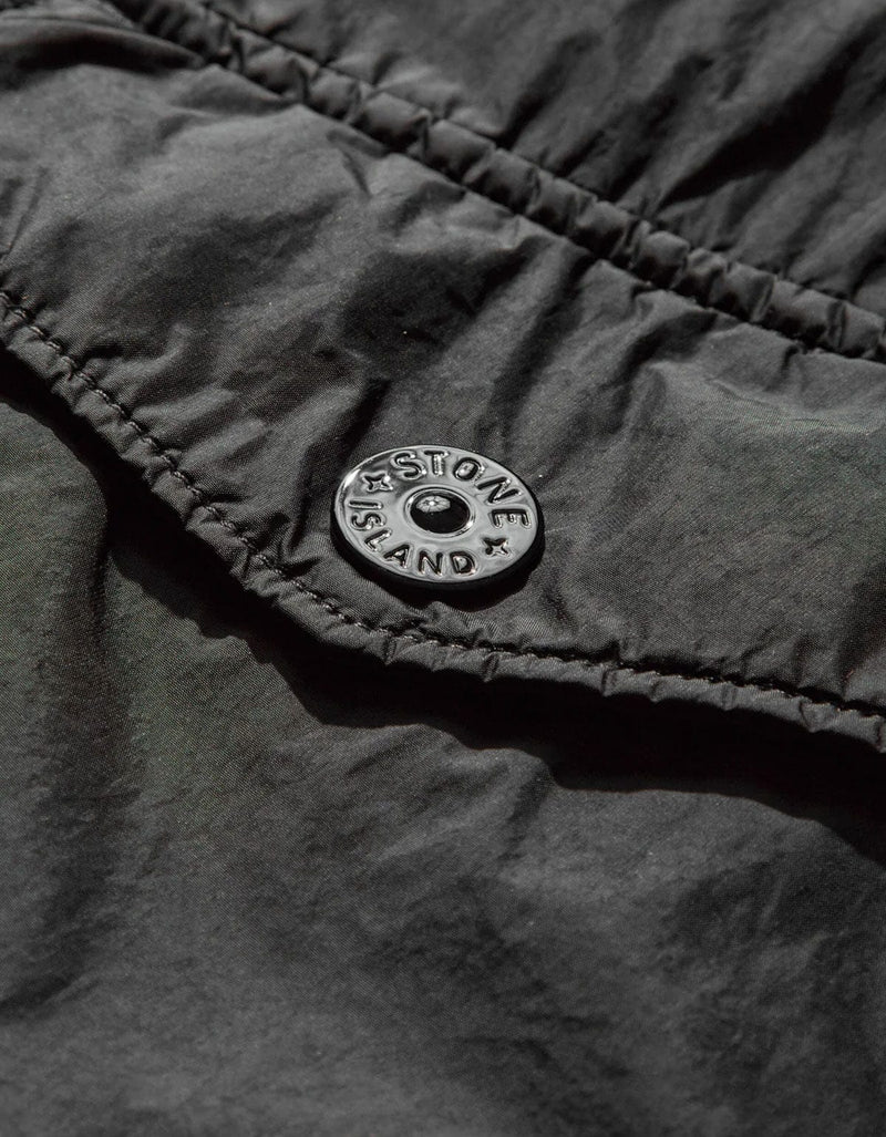 Stone Island Black Crinkle Reps R-NY Overshirt K2S15Q100006 V0029
