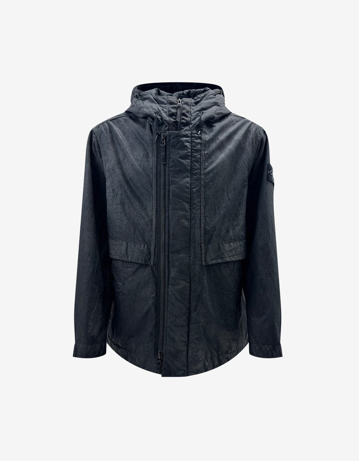 Stone Island Black Dense Nylon-TC Hand Spray Reflective Jacket L1S154100072S0359V0029