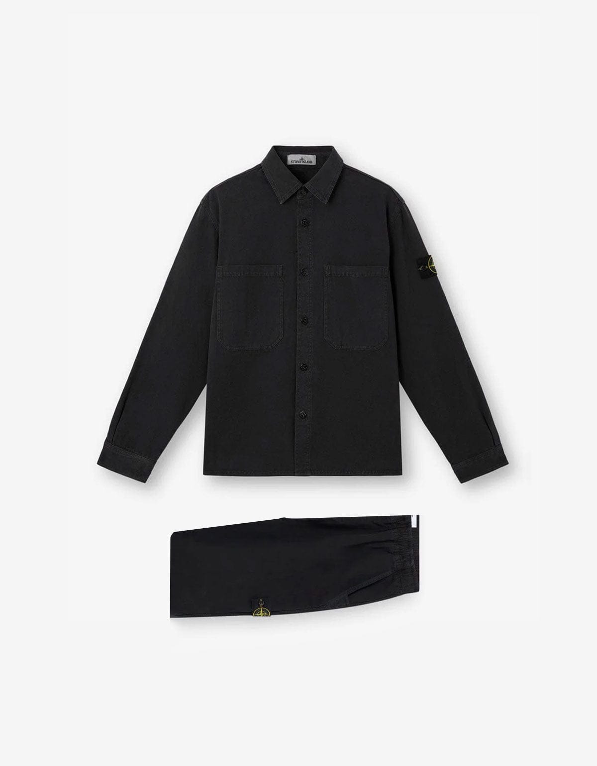 Stone Island Black Old Effect Overshirt & Trousers