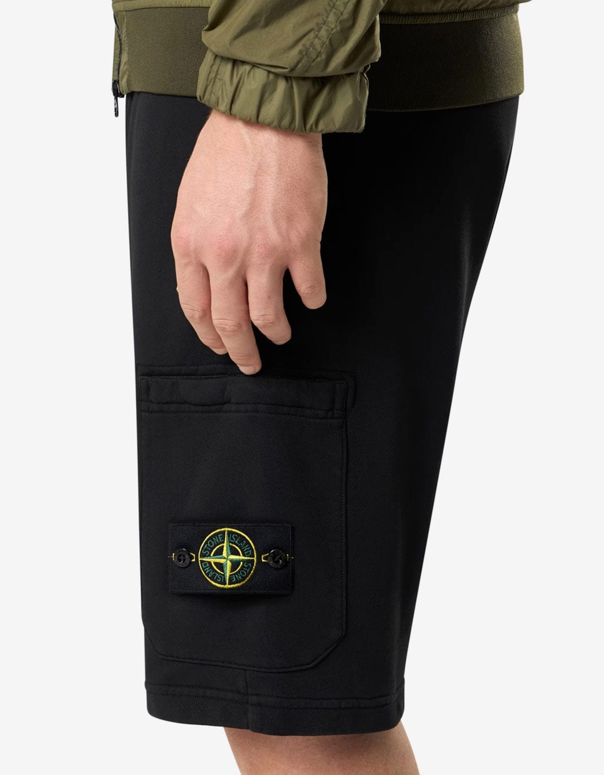 Stone Island Black Organic Cotton Sweat Shorts L1S156200011S0051V0029