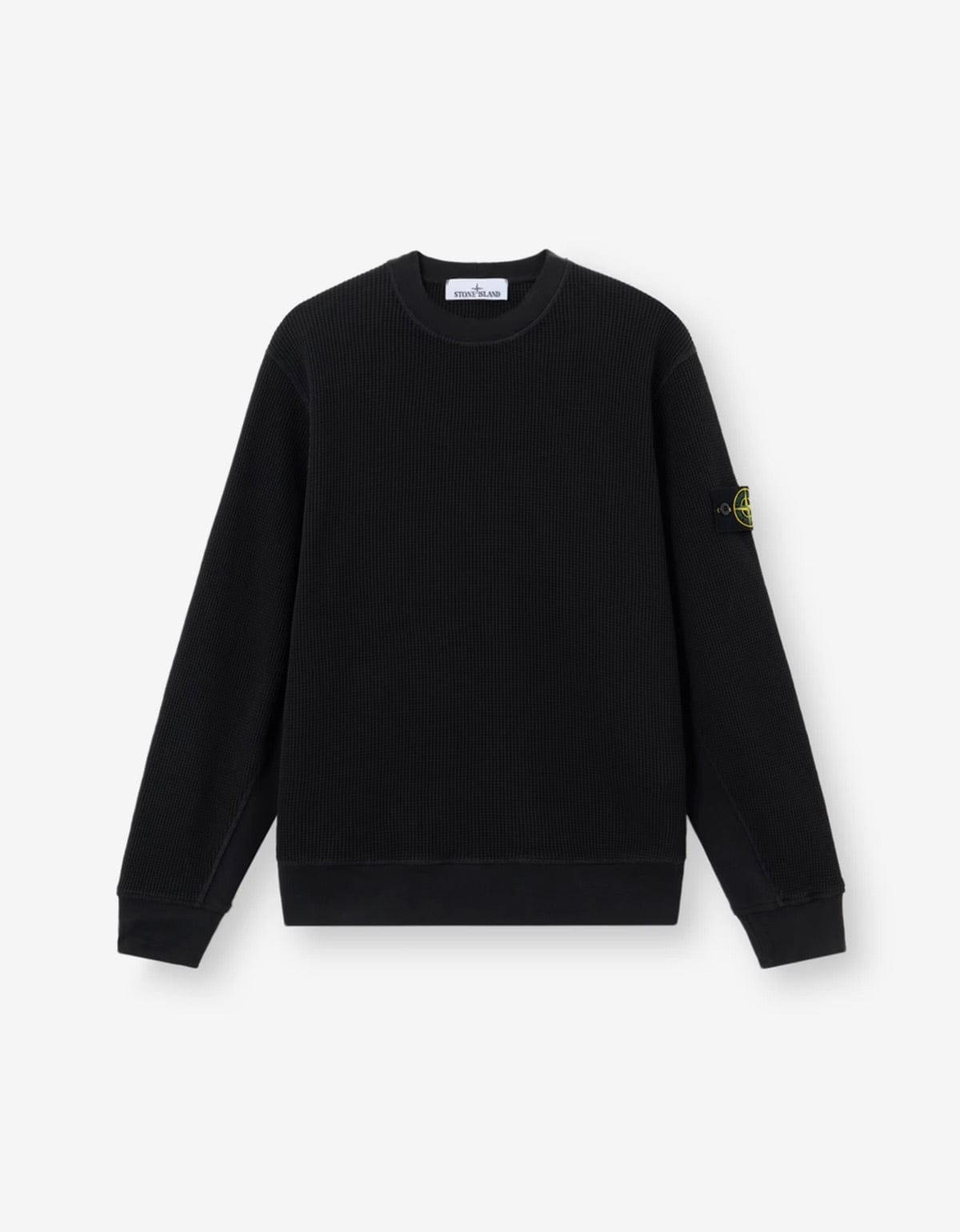 Stone Island Black Organic Cotton Waffle Sweatshirt L1S156100056S0044V0029