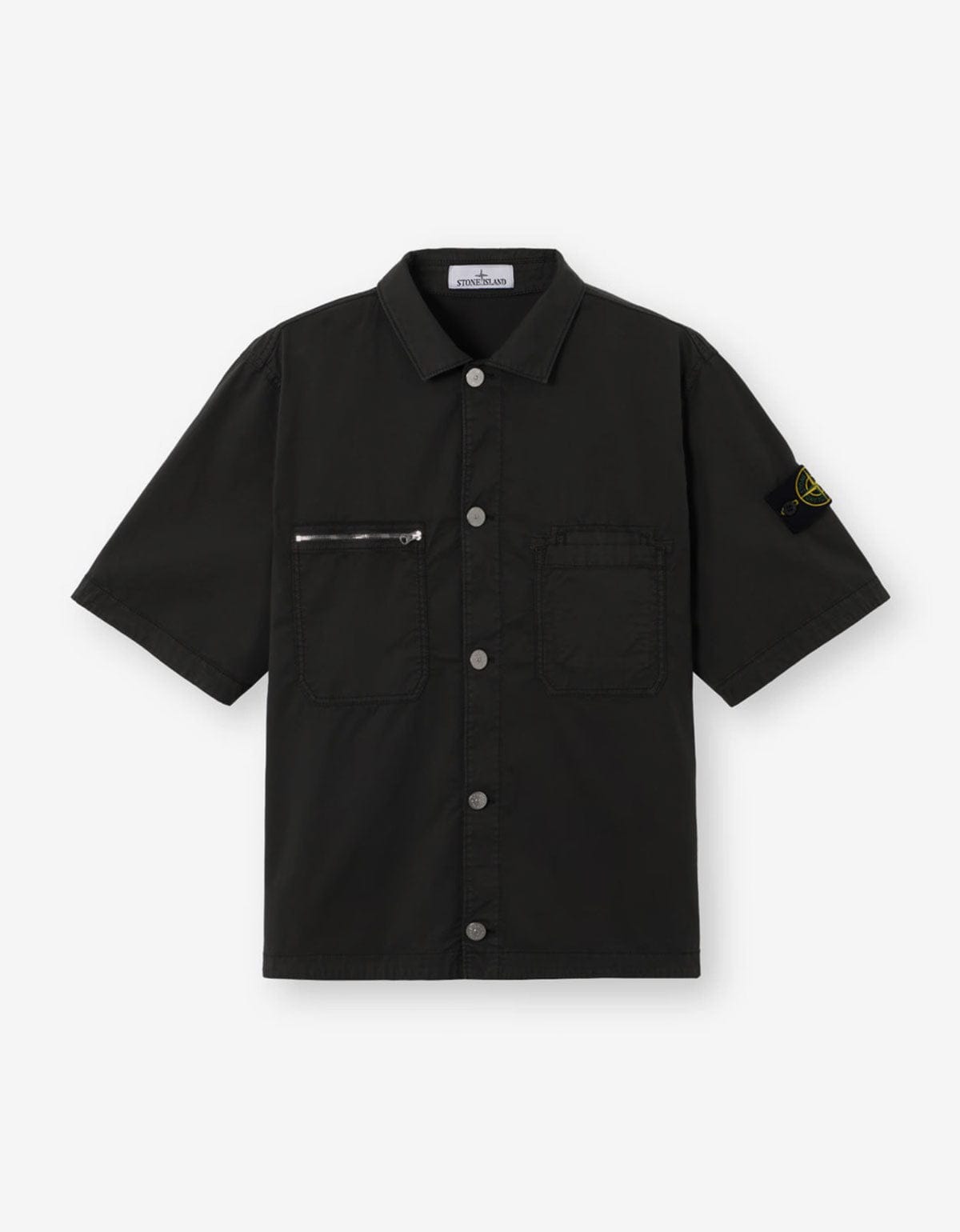Stone Island Black Twill Stretch-TC Shirt K2S151200033 V0029