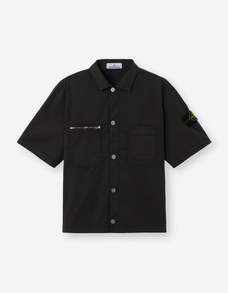 Stone Island Black Twill Stretch-TC Shirt K2S151200033 V0029
