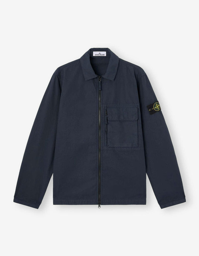Stone Island Blue Canvas Weave Overshirt K2S151200004 V0020