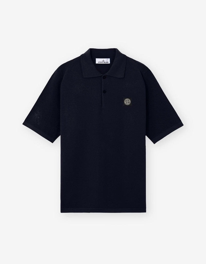 Stone Island Blue Knit Polo Shirt L1S155100030S00B5V0020